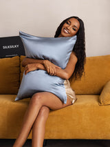 [Gråblå] SilkSilky-DK 19Momme Pillowcase 006