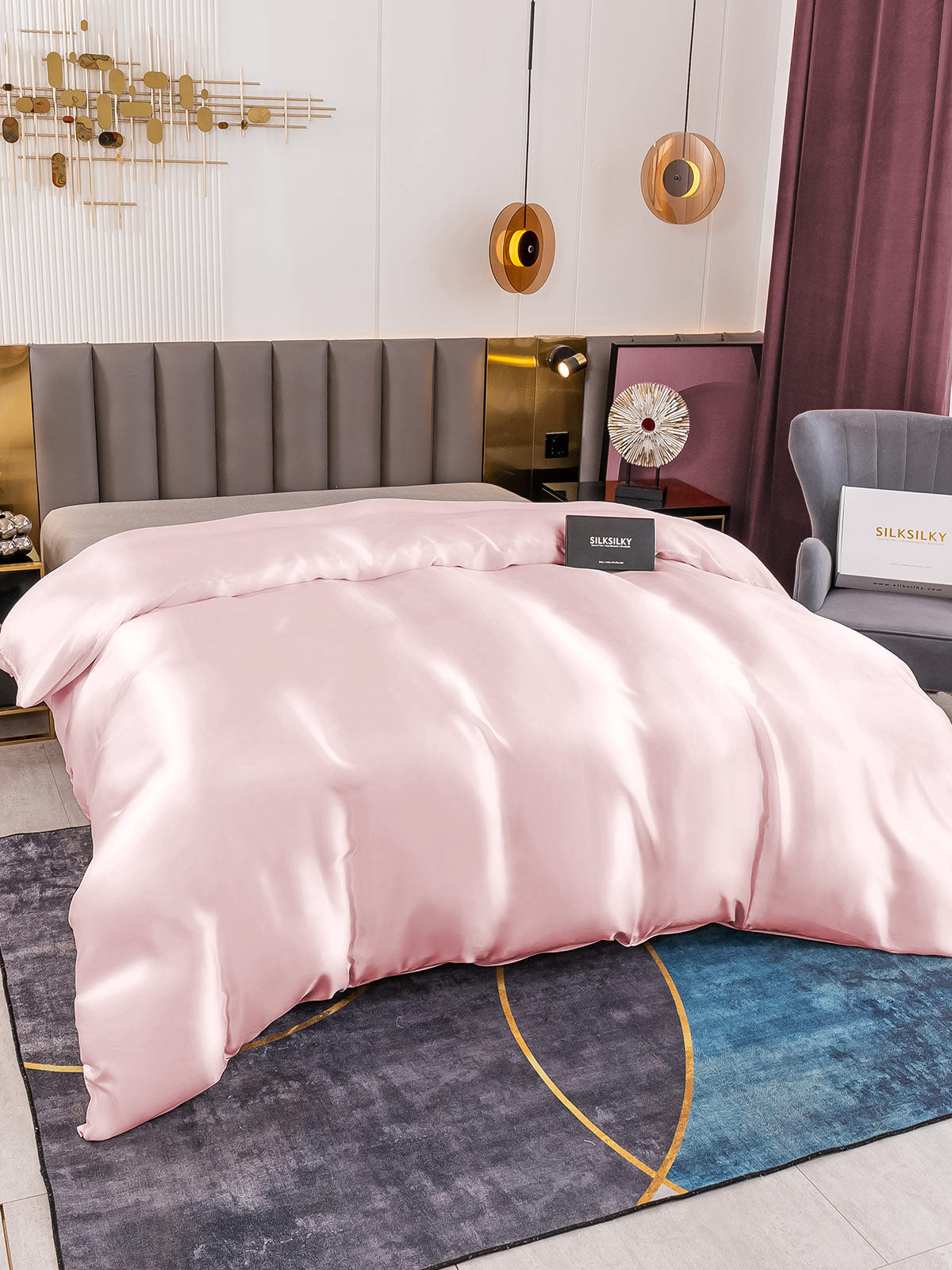 [Lyserød] SilkSilky-DK 19Momme Duvet Cover 002