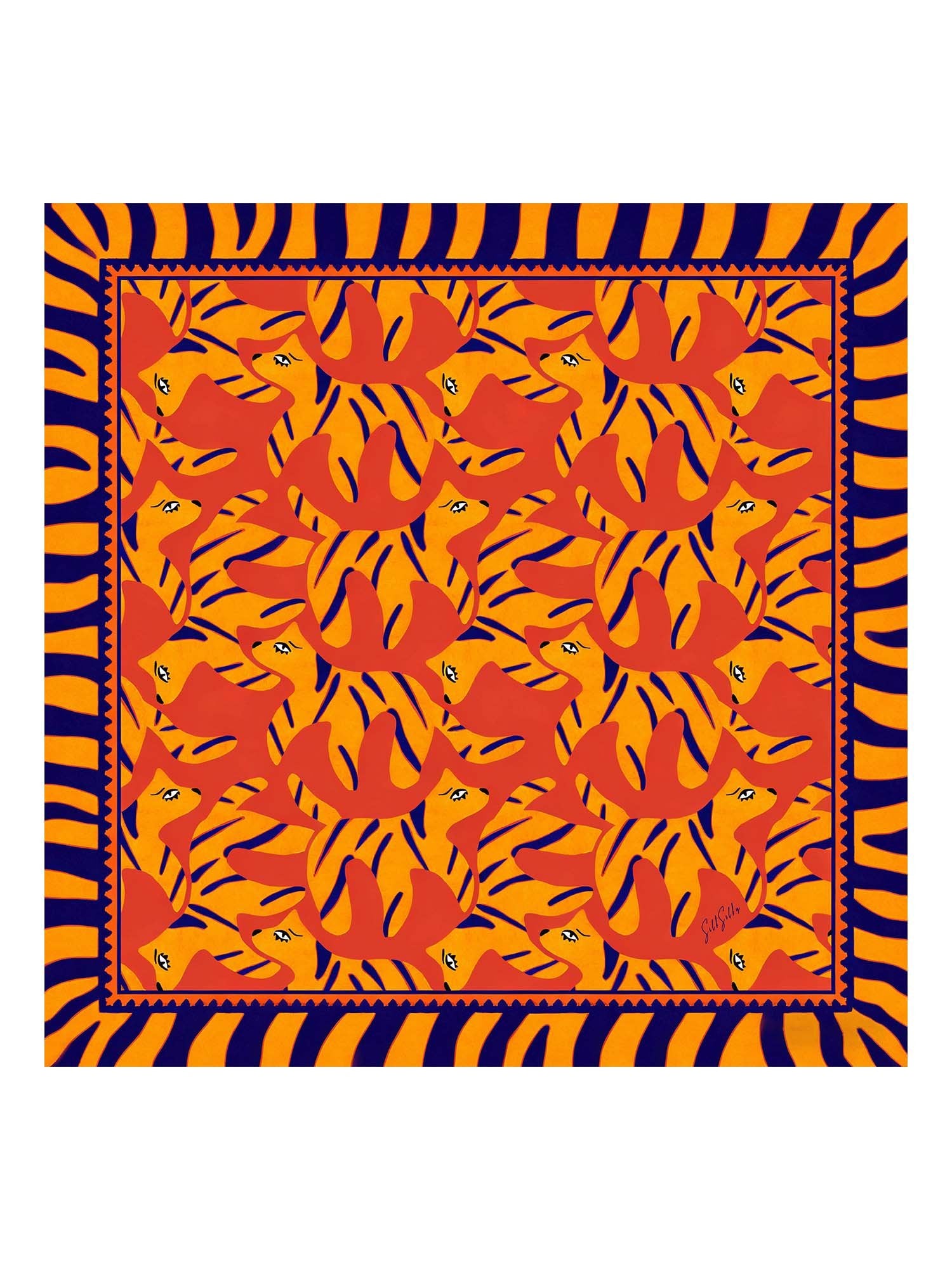 [Orange Hund] SilkSilky-DK Scarf 001