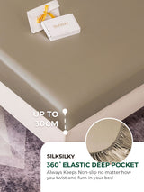 [Kaki] SilkSilky-DK 19Momme Sengesæt 004