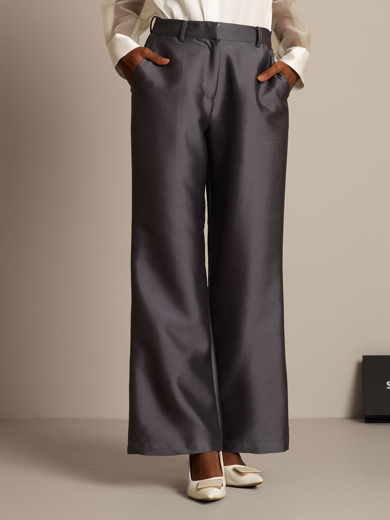[Grå] SilkSilky-DK 32Momme Silke Womens Pants 003,