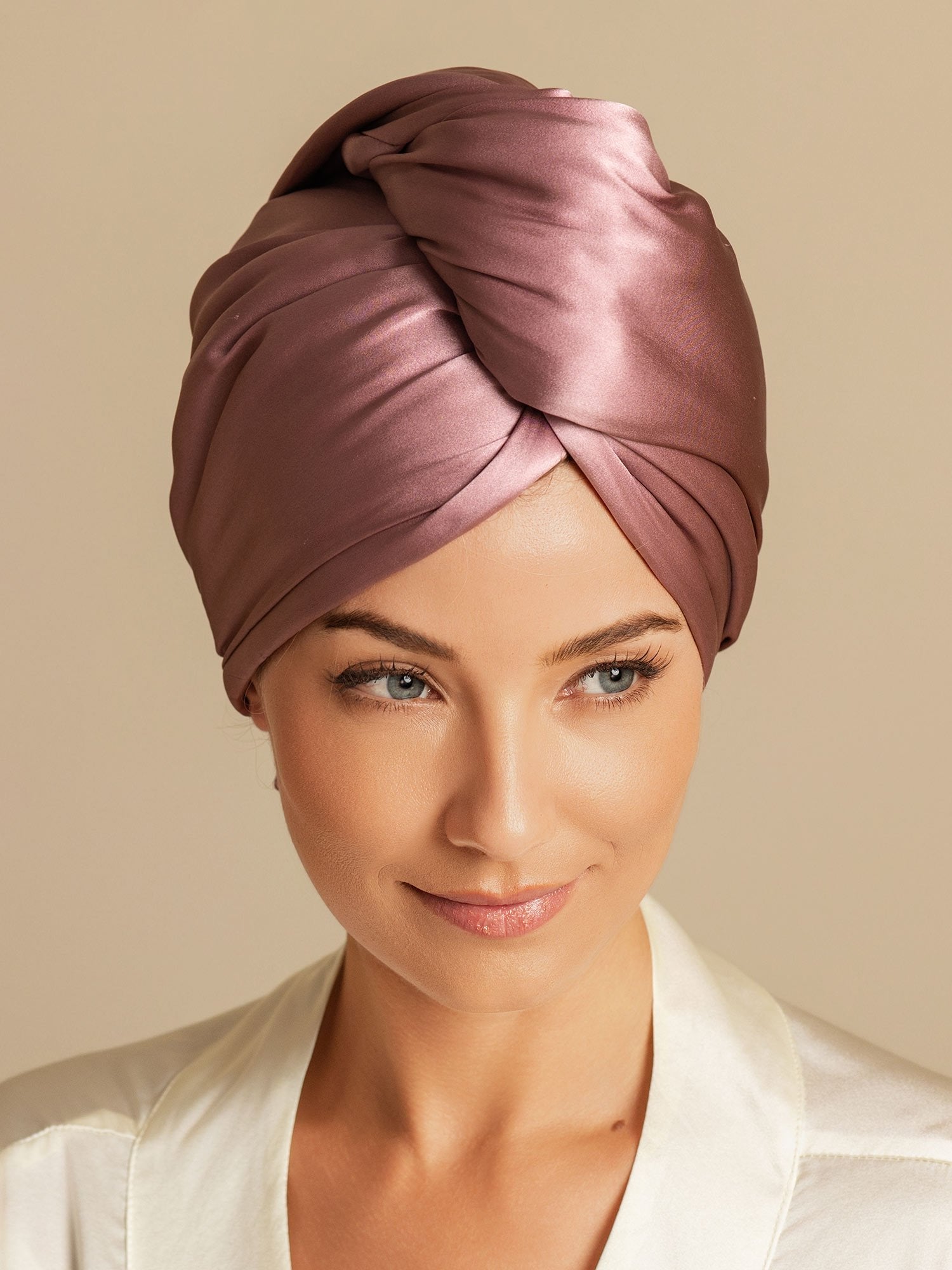[Bleg Mauve] SilkSilky-DK Silke Hair Towel Wrap 004,