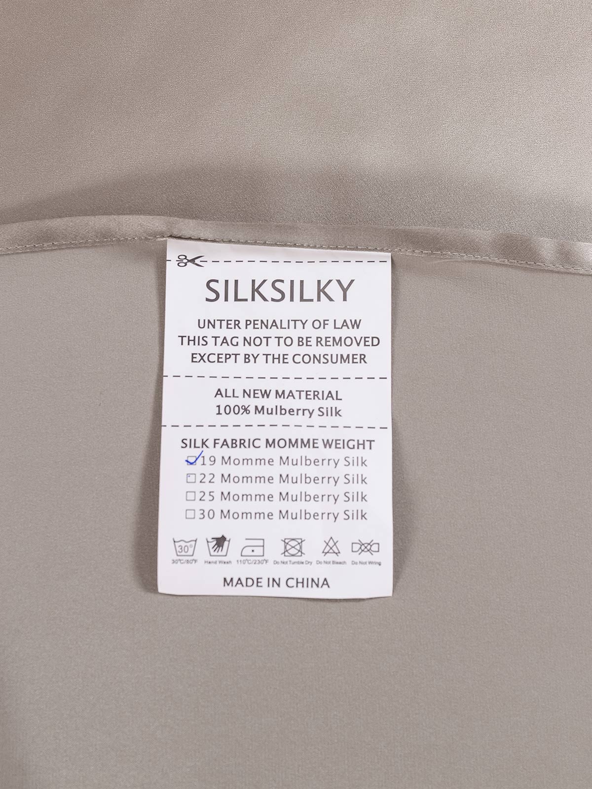 [Grå] SilkSilky-DK 19Momme Sheet 005
