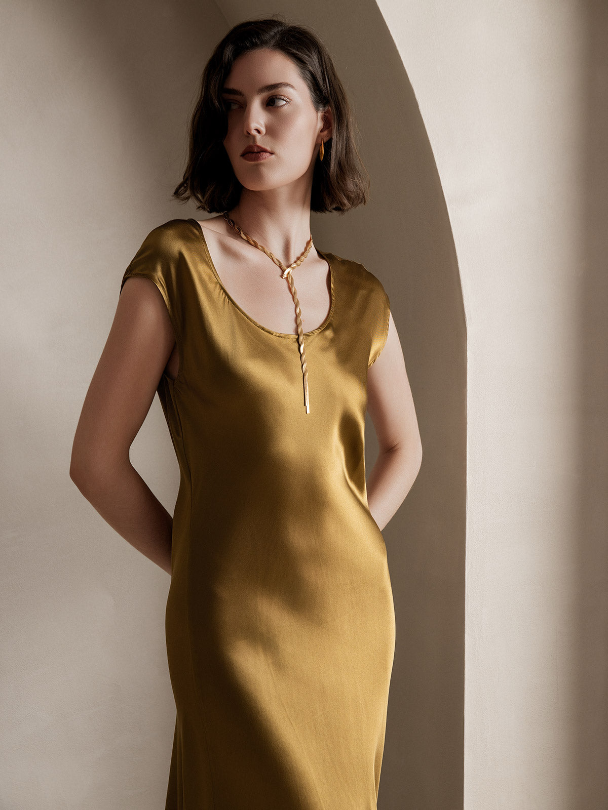 [Brun] SilkSilky-DK 19Momme Silke Dress 003