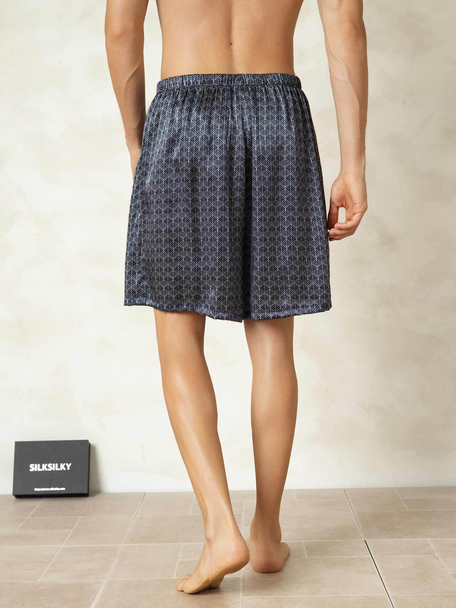 [Marine Ginkgo] SilkSilky-DK Silke Mens Sleep Bottoms 002,