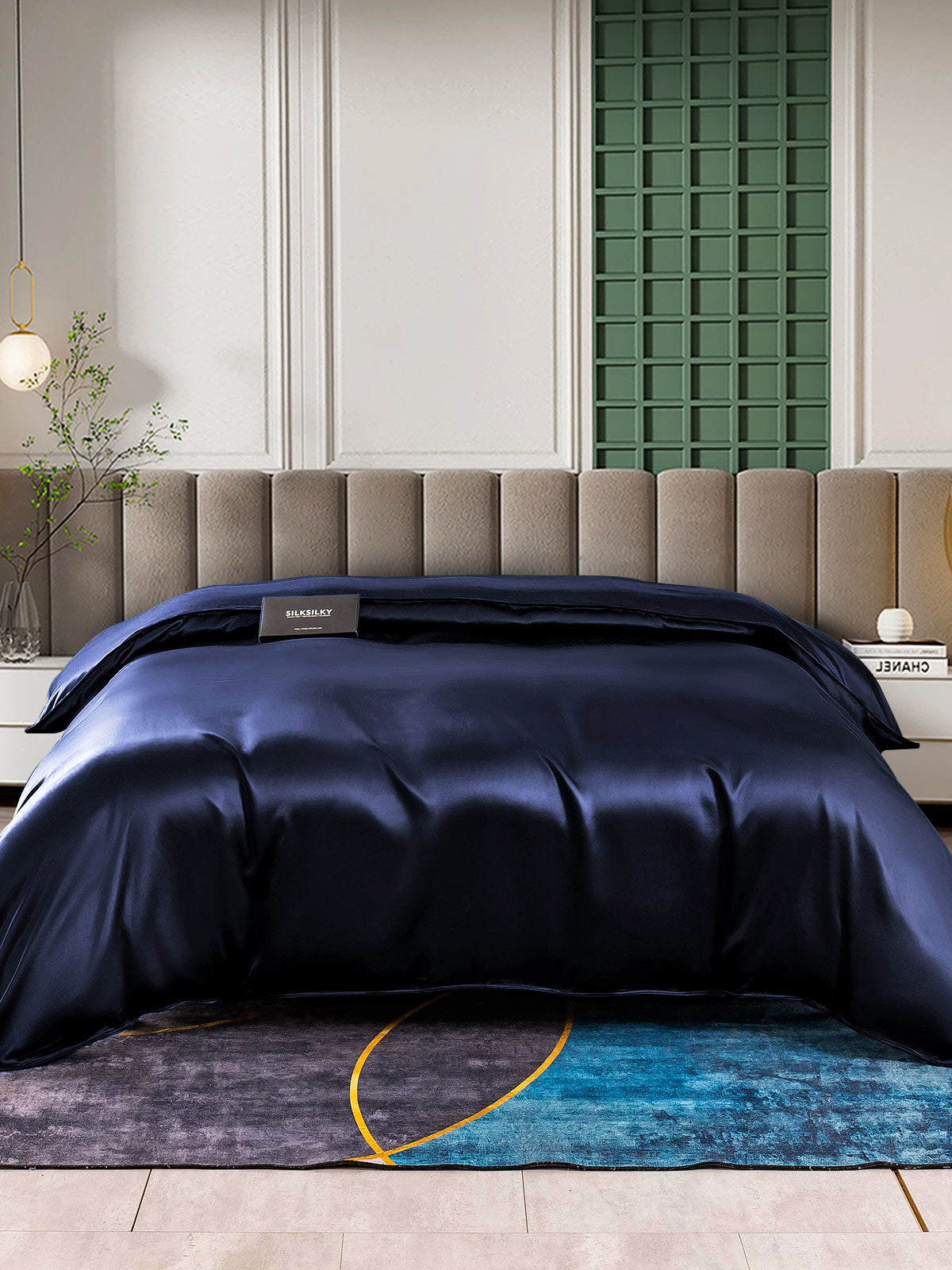 [Mørkeblå] SilkSilky-DK 25Momme Duvet Cover 001