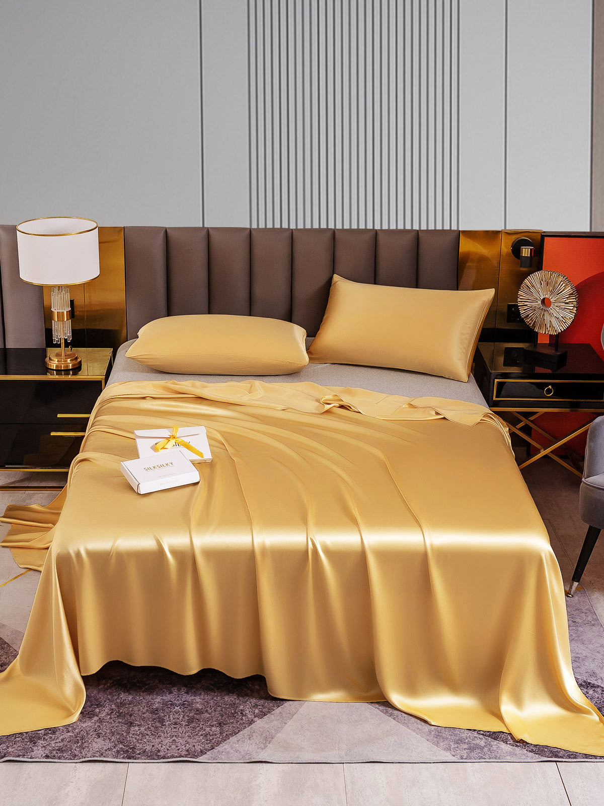 [Champagne] SilkSilky-DK 22Momme Bedding Set 001