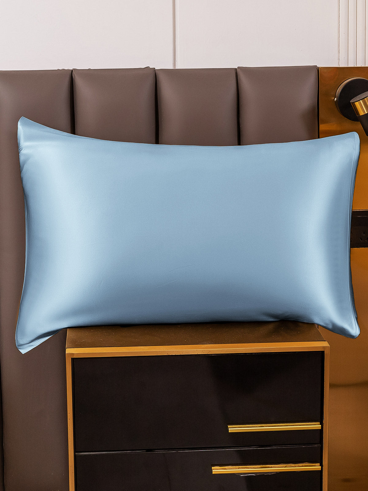 [Lyseblå] SilkSilky-DK 19Momme Pillowcase 005