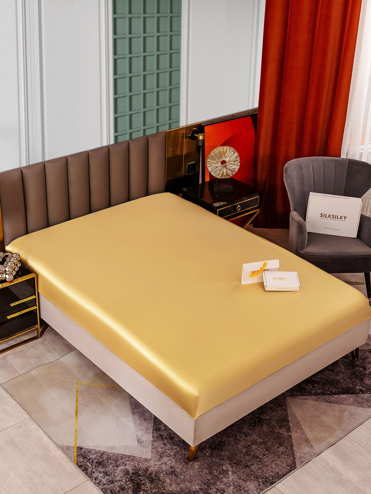 [Champagne] SilkSilky-DK 25Momme Sheet 001