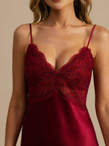 [Vin] SilkSilky-DK Sleeveless Deep V Neck Natkjole 004