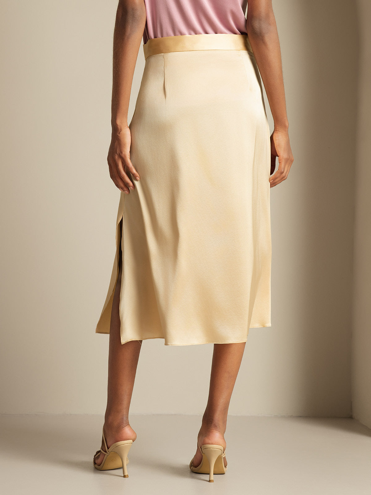 [Champagne] SilkSilky-DK 19Momme Silke Skirt 002