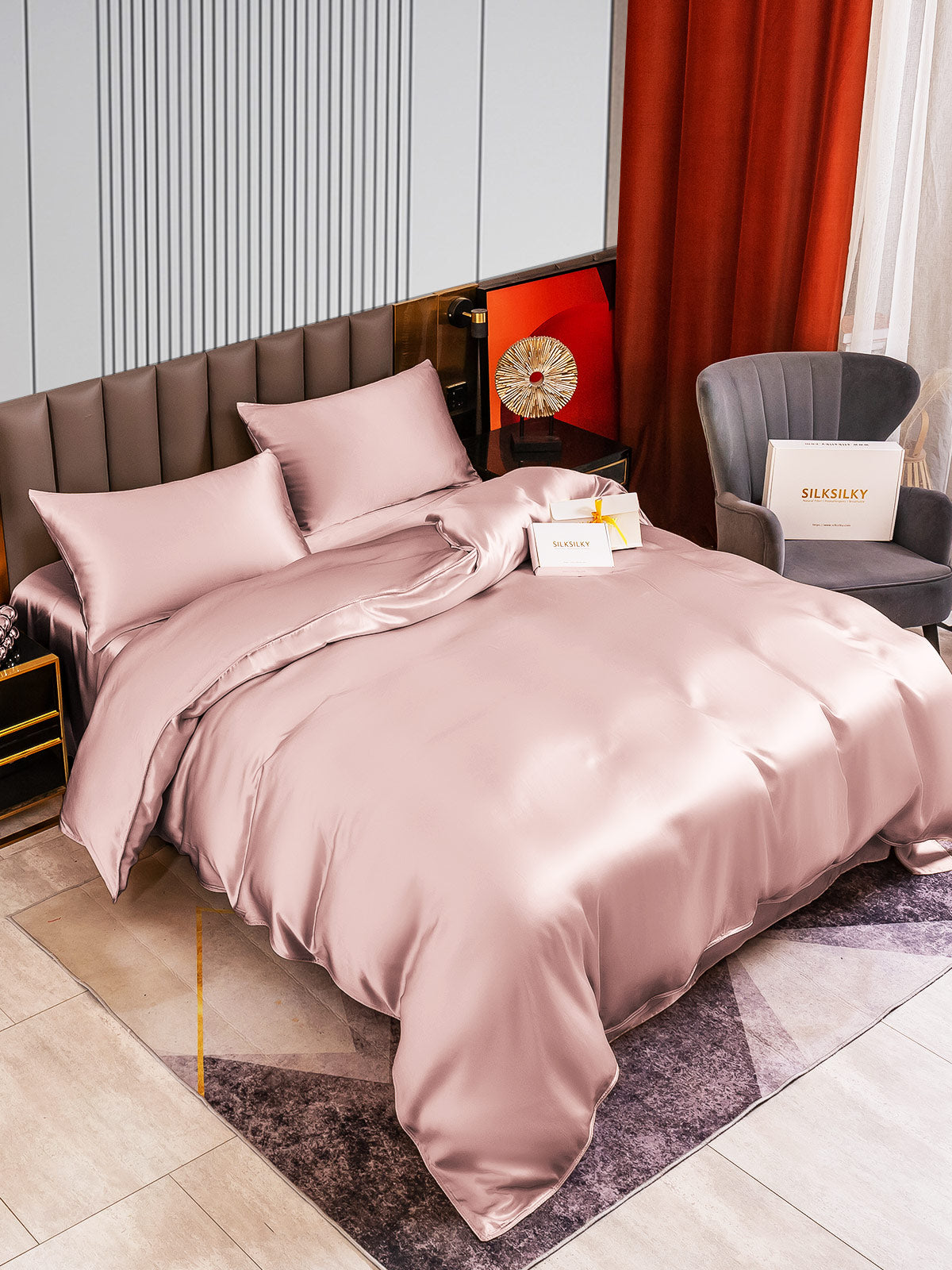 [Bleg Mauve] SilkSilky-DK 22Momme Bedding Set 003