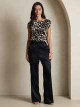 [Leopard] SilkSilky-DK 19Momme Silke Womens T-Shirt 008