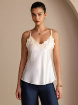 [Hvid] SilkSilky-DK Sleeveless V Neck Camisole Top 001