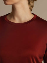 [Brændt Mursten] SilkSilky-DK Langærmet Tight Crew Neck T-shirt til kvinder 005