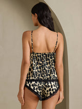 [Leopard] SilkSilky-DK Sleeveless V Neck Camisole Sæt 002