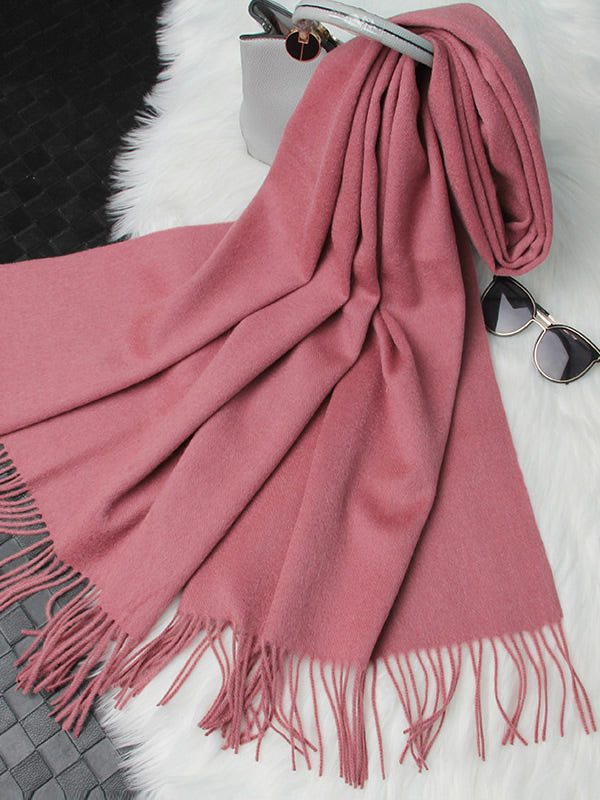[Bleg Mauve] SilkSilky-DK Uld Halstørklæde 005