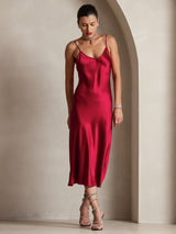 [Vin] SilkSilky-DK Sleeveless V Neck Kjole 005