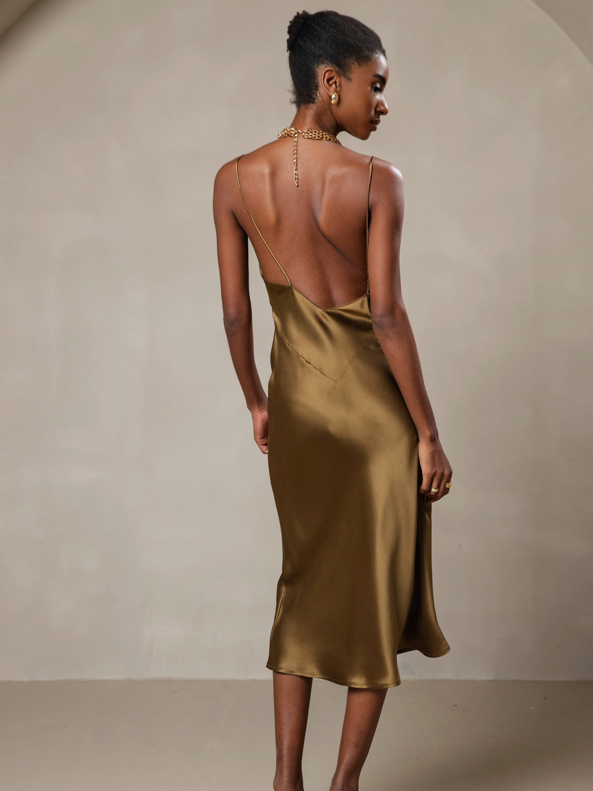 [Brun] SilkSilky-DK 19Momme Dress 002