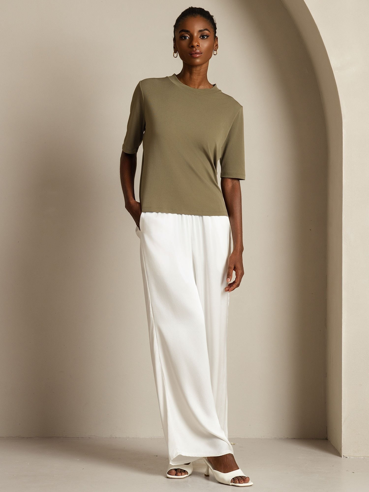 [Brændt Oliven] SilkSilky-DK Silke Womens T-Shirt 006