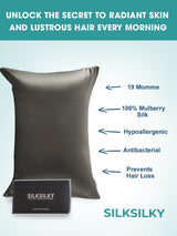 [Mørkegrå] SilkSilky-DK 19Momme Pillowcase 003