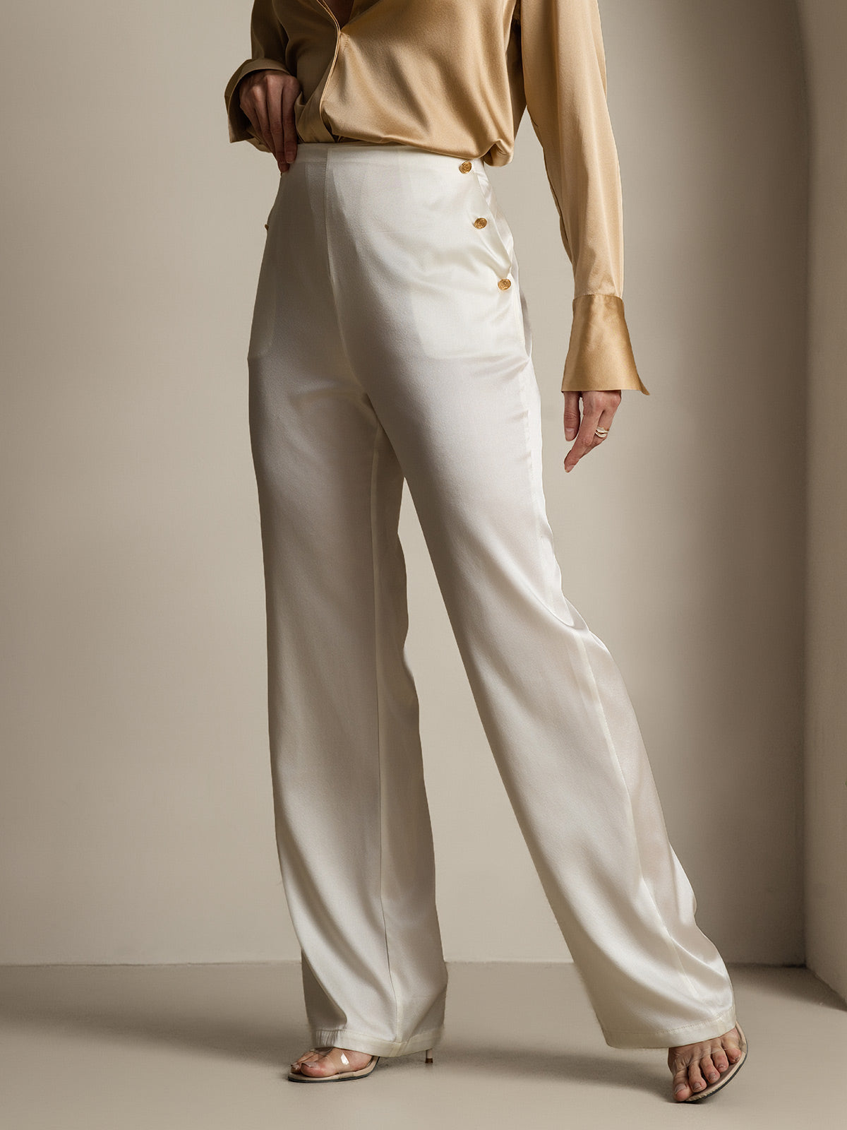 [Hvid] SilkSilky-DK 19Momme Silke Womens Pants 003