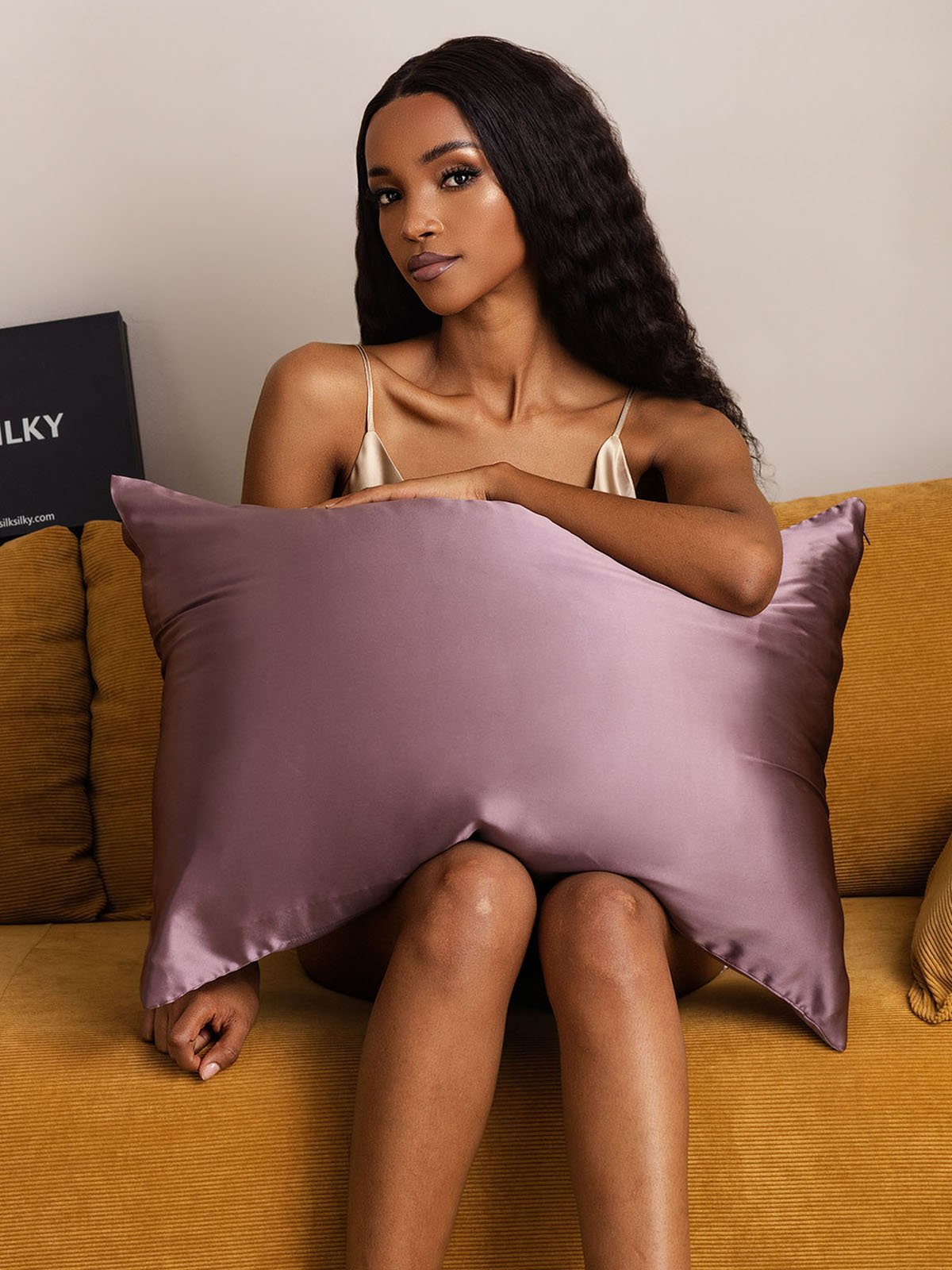 [Mørke Lilla] SilkSilky-DK 19Momme Pillowcase 001