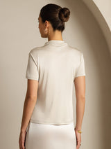 [Grå] SilkSilky-DK Short Sleeve T-shirt til kvinder 002