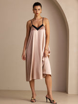 [Toscana] SilkSilky-DK V Neck Kjole 004