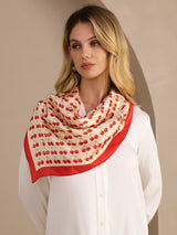 [Beige Kirsebær] SilkSilky-DK Scarf 002