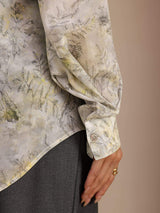 [Salvie Blomst] SilkSilky-DK Long Sleeve Lapel Collar Bluse 006
