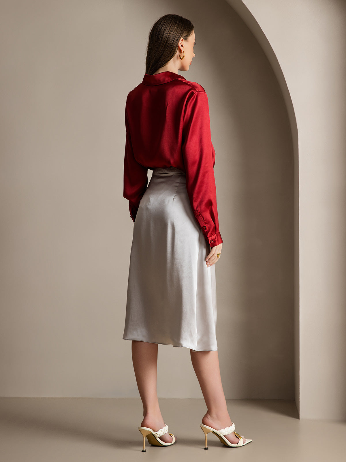 [Vin] SilkSilky-DK 19Momme Silke Womens Shirt 005