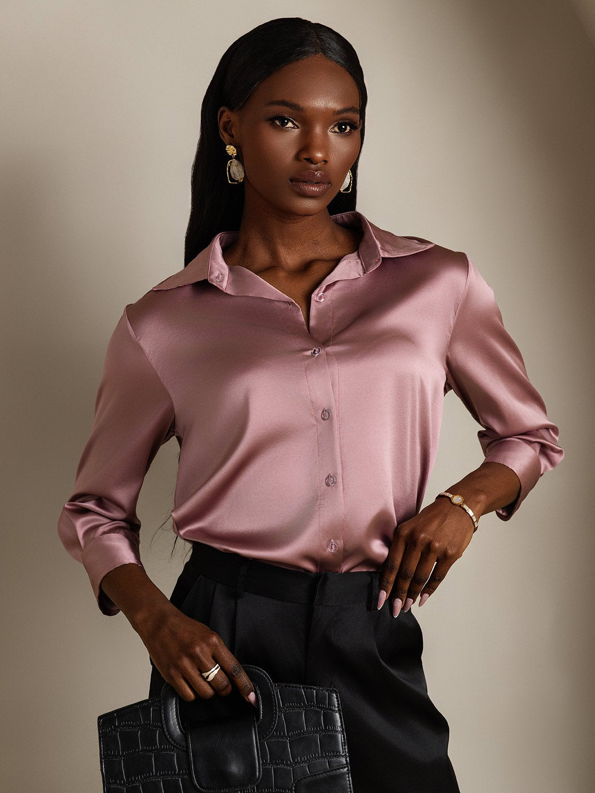 SilkSilky-DK 19Momme Silke Revers Dameskjorte BlegMauve 003