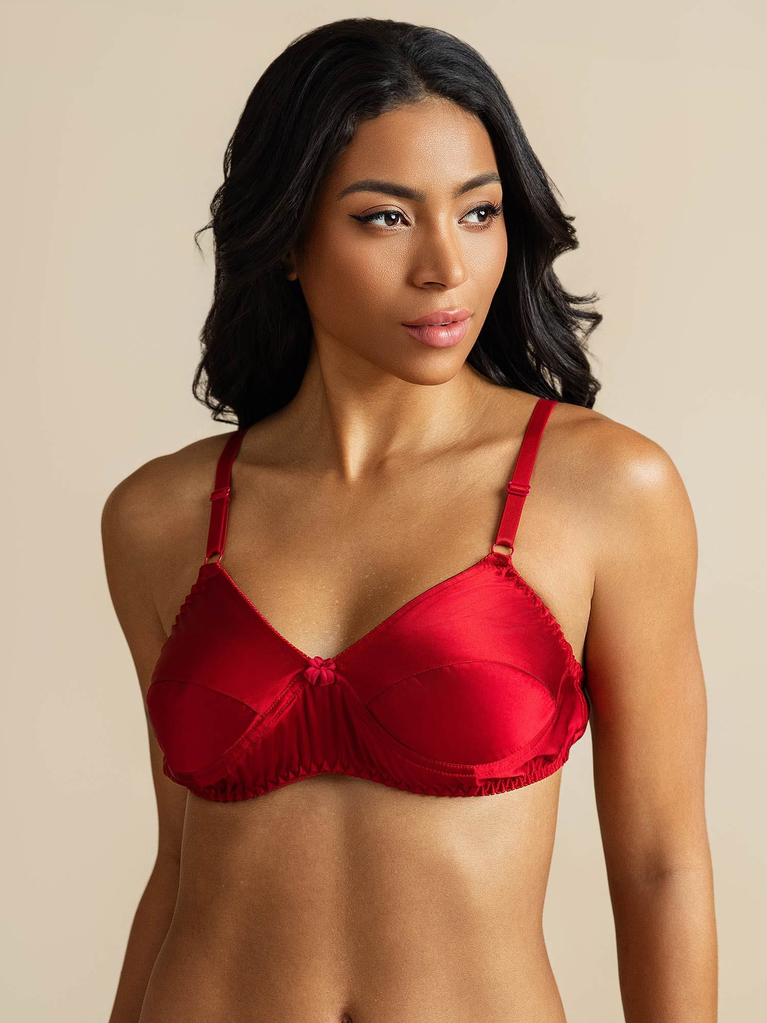 [Rød] SilkSilky-DK Silke Bra 007,