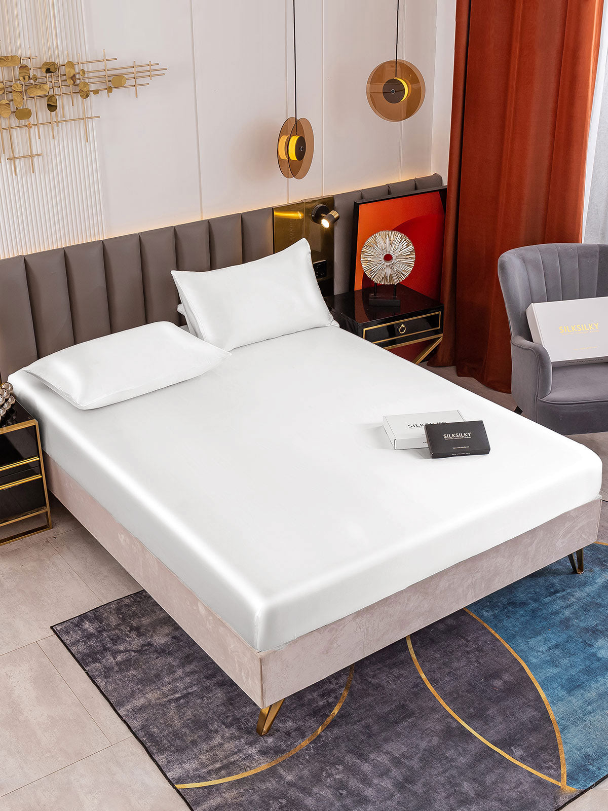 [Hvid] SilkSilky-DK 19Momme Bedding Set 001