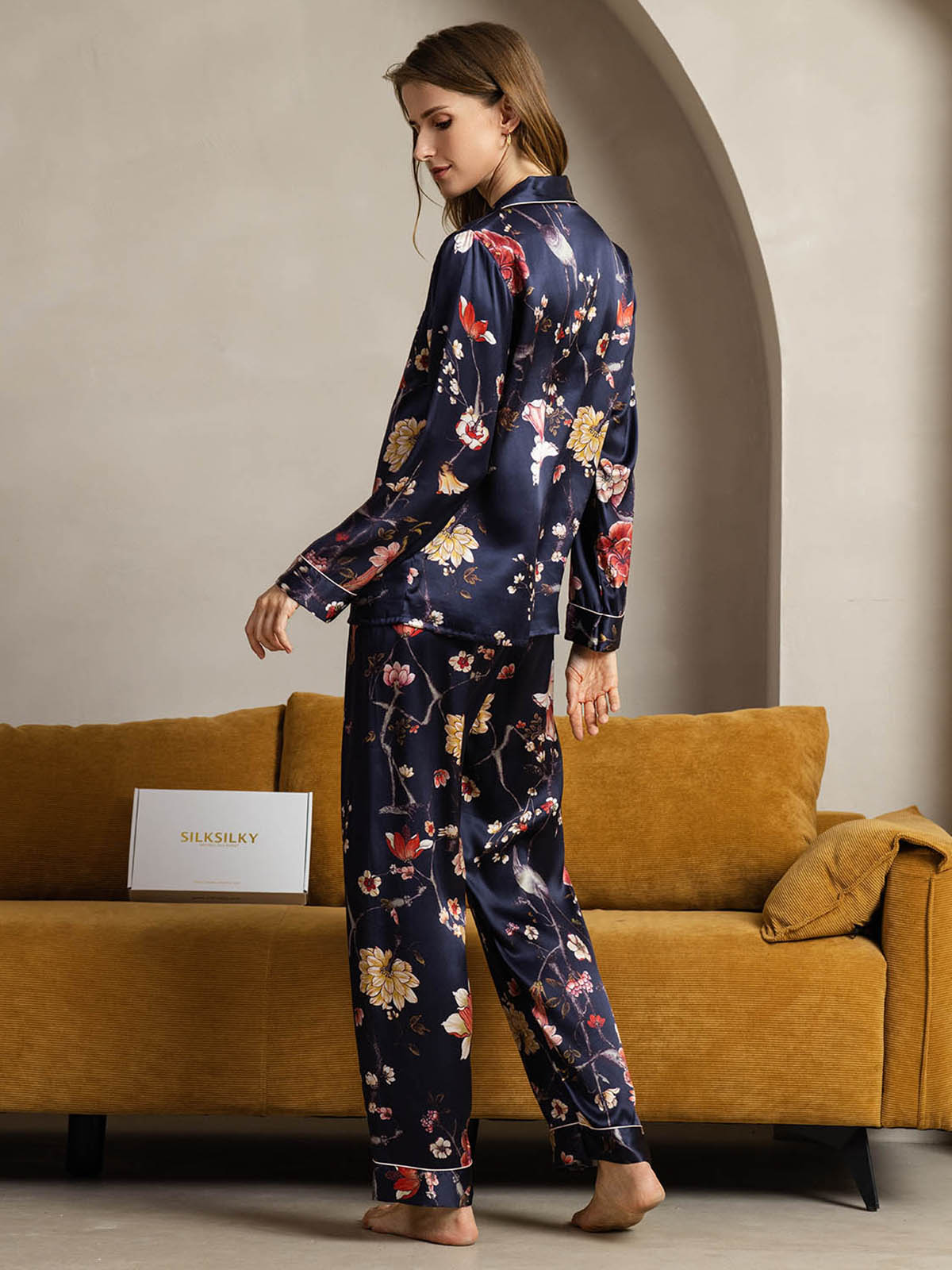 [Marine Blomster] SilkSilky-DK Womens Pajamas 002