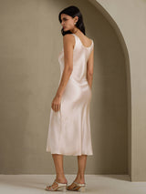 [Beige] SilkSilky-DK Sleeveless Kjole 002