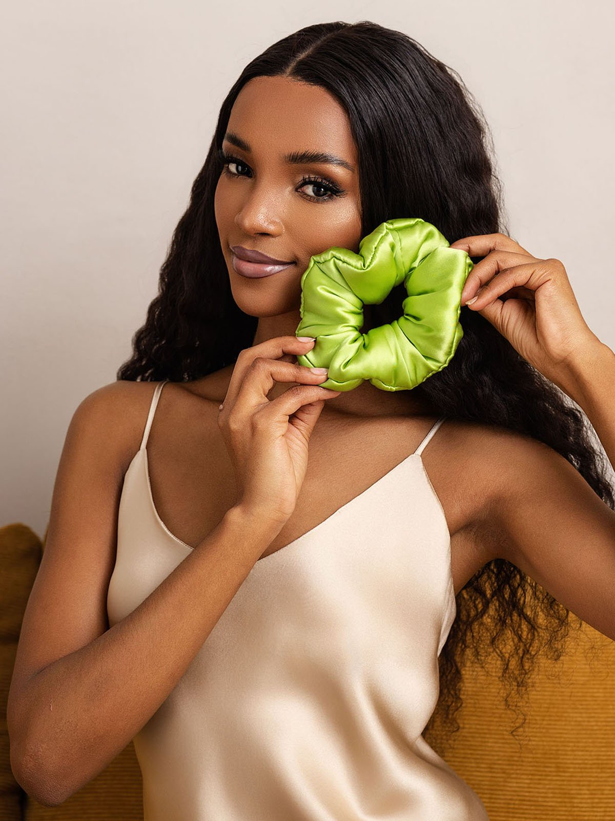 [Grøn] SilkSilky-DK Silke Scrunchie 002