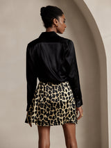 [Sort] SilkSilky-DK Long Sleeve Lapel Collar Dameskjorte 002