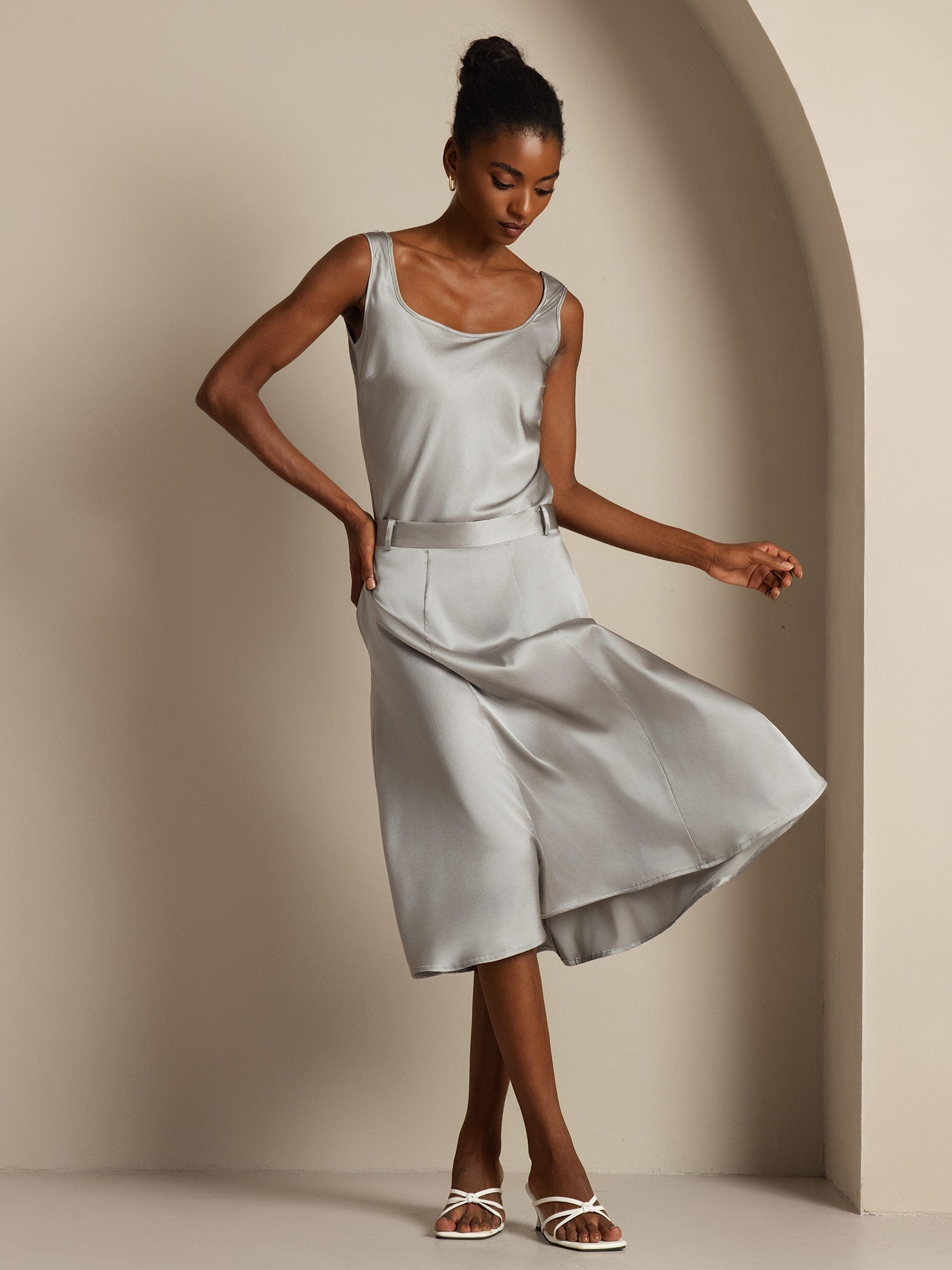 [Griffin Grå] SilkSilky-DK 19Momme Silke Camisoles 006,