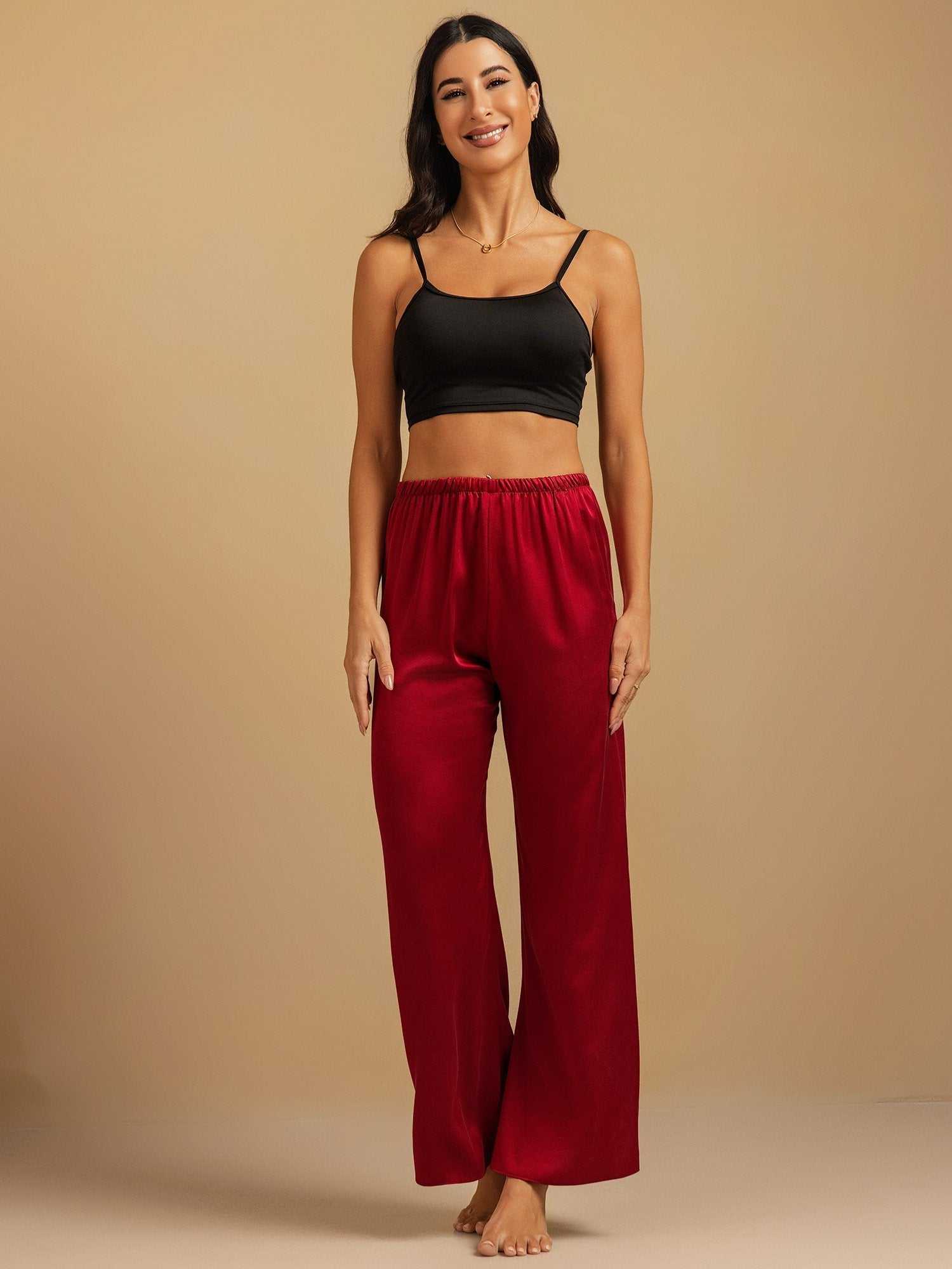 [Vin] SilkSilky-DK 19Momme Silke Womens Sleep Bottoms 008,