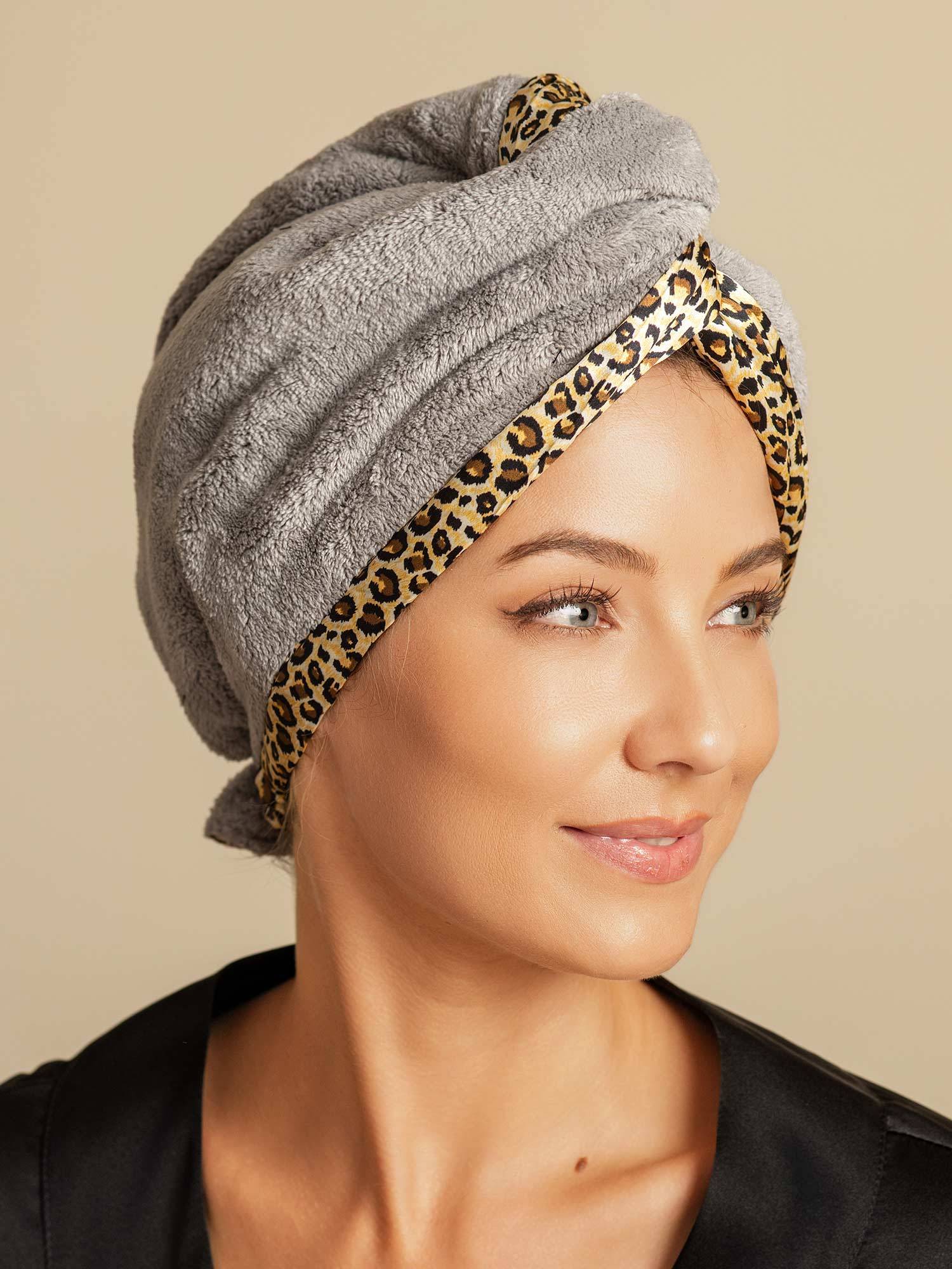 [Leopard] SilkSilky-DK Silke Hair Towel Wrap 007,