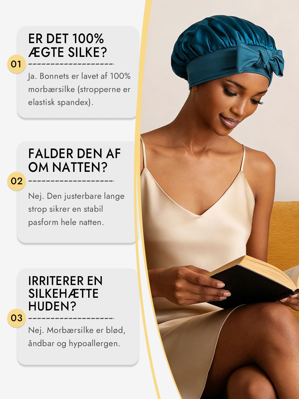 [Blågrøn] SilkSilky-DK Silke Sleep Cap 006