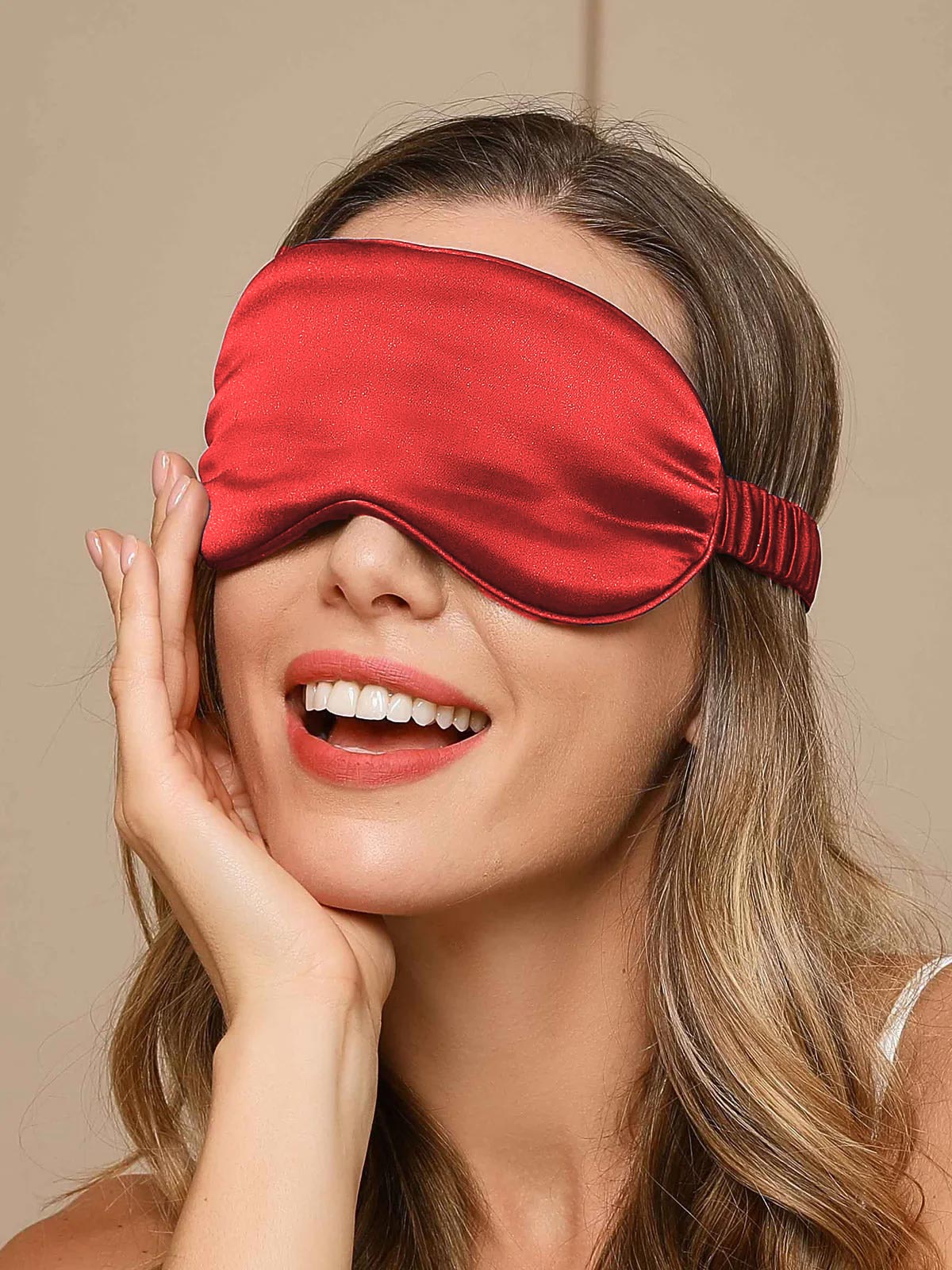[Mørkerød] SilkSilky-DK 19Momme Pure Silk Eye Mask 002