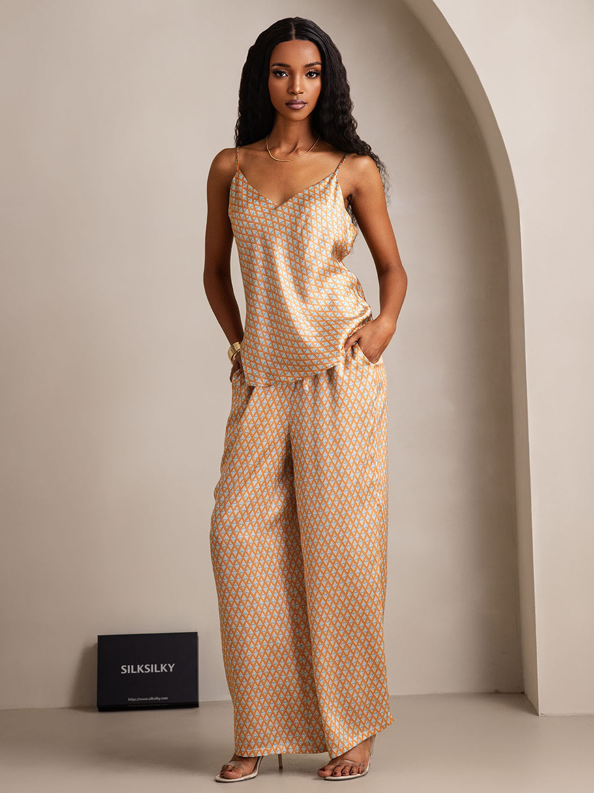 [Blomster] SilkSilky-DK Camisole Set 006
