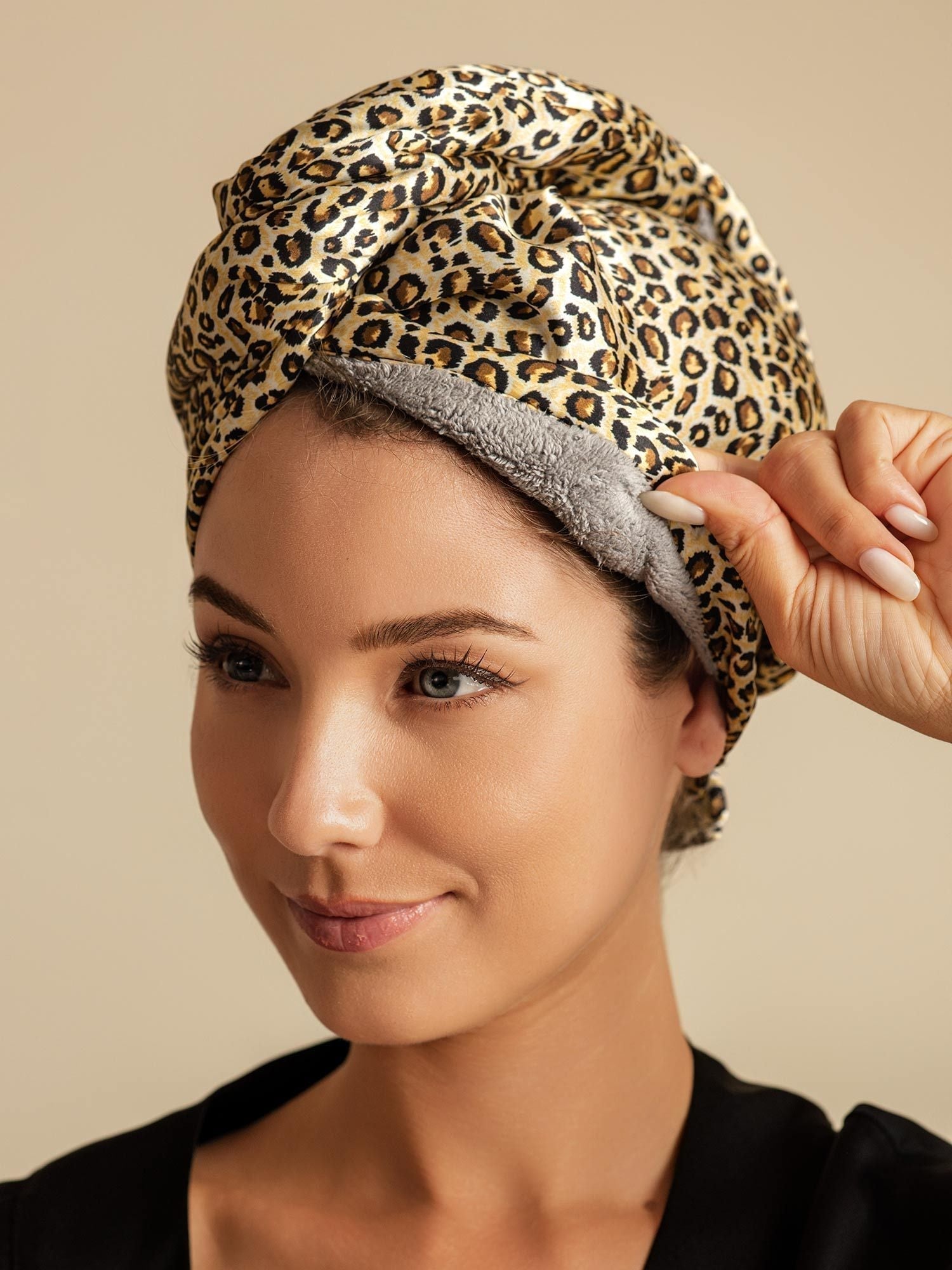 [Leopard] SilkSilky-DK Silke Hair Towel Wrap 003,
