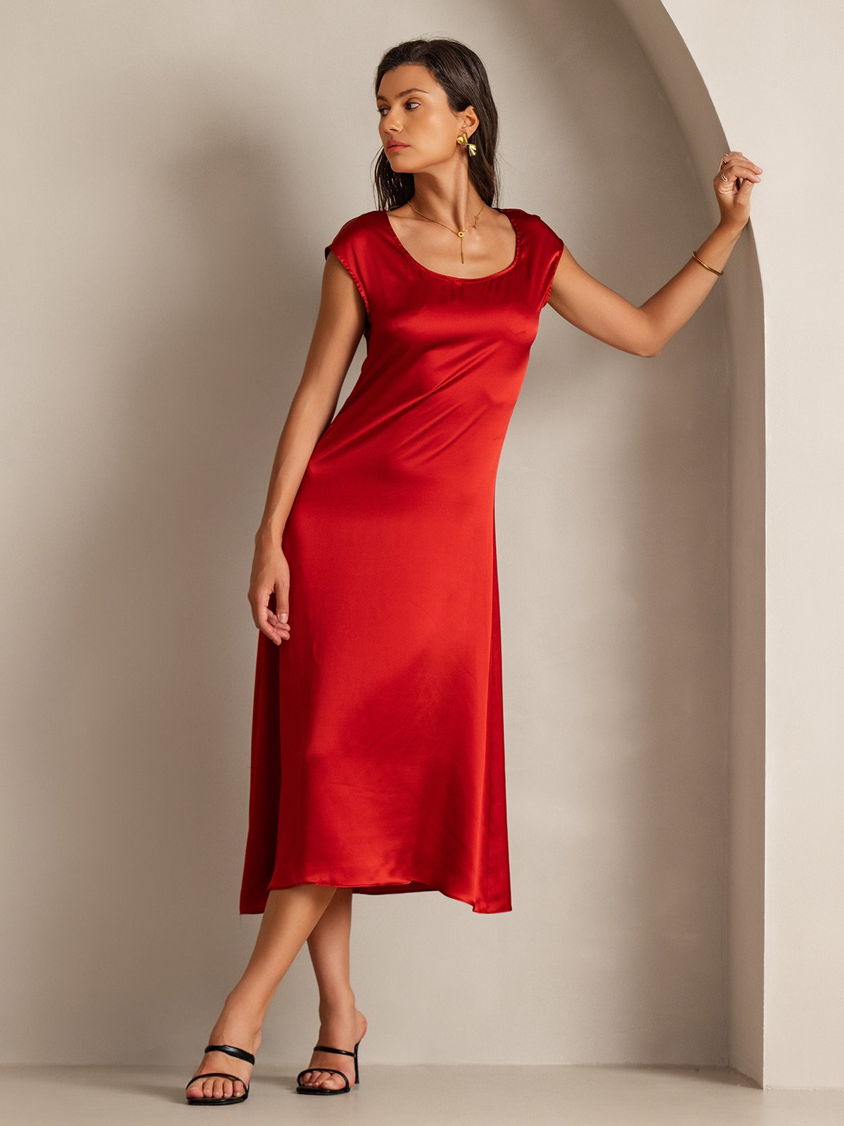 [Vin] SilkSilky-DK 19Momme Silke Dress 004