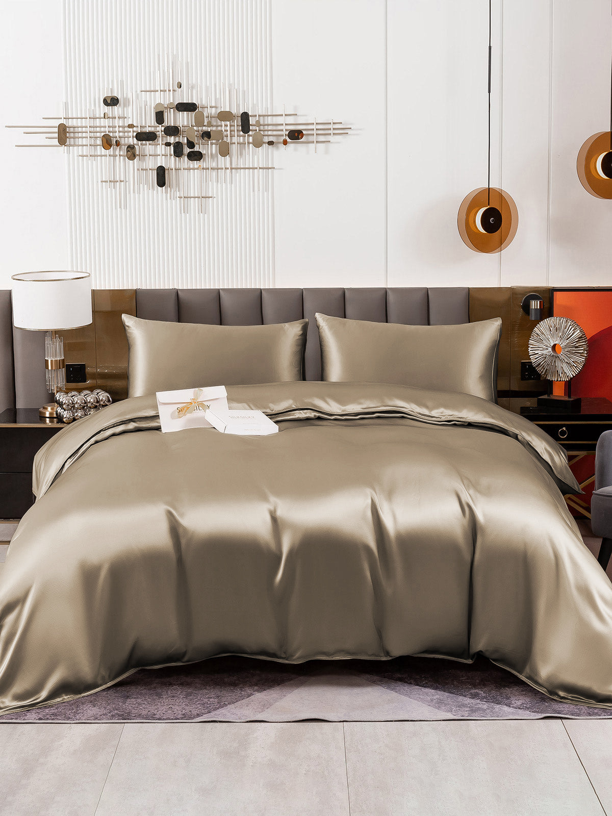 [Kaki] SilkSilky-DK 19Momme Bedding Set 002