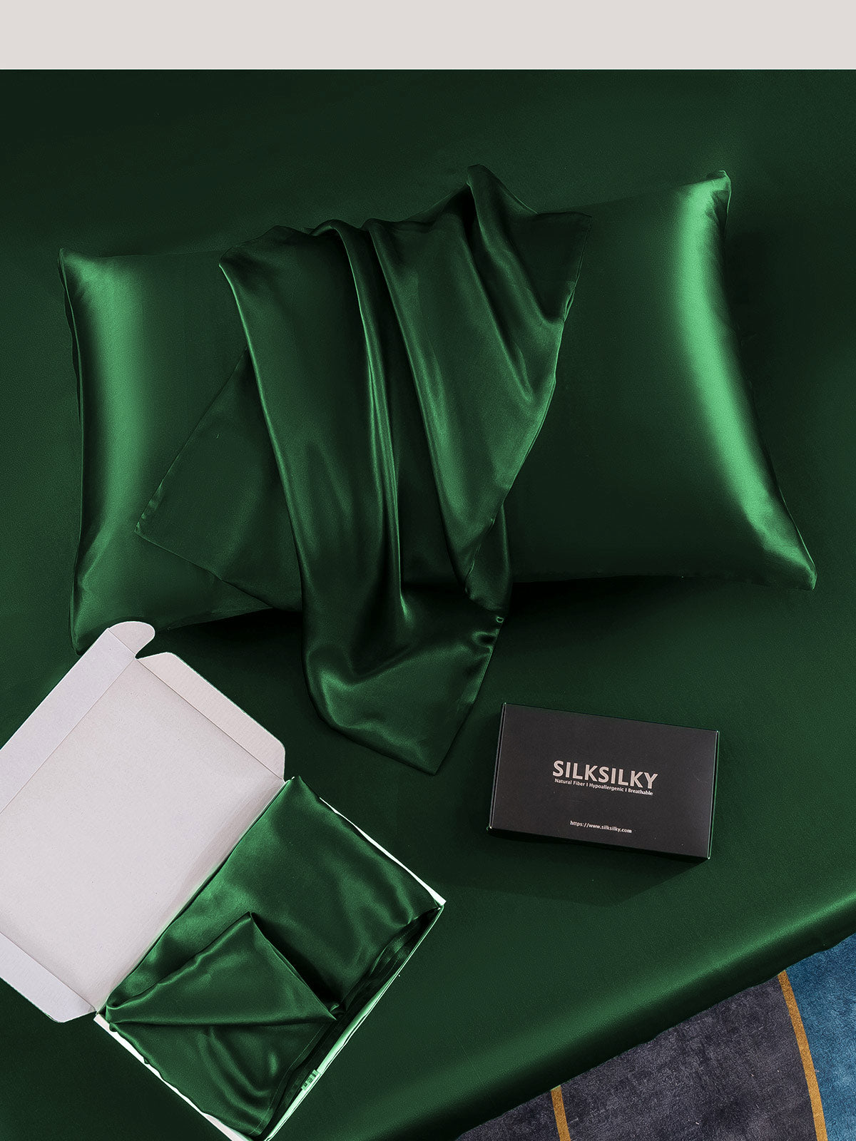 [Mørkegrøn] SilkSilky-DK 19Momme Pillowcase 006