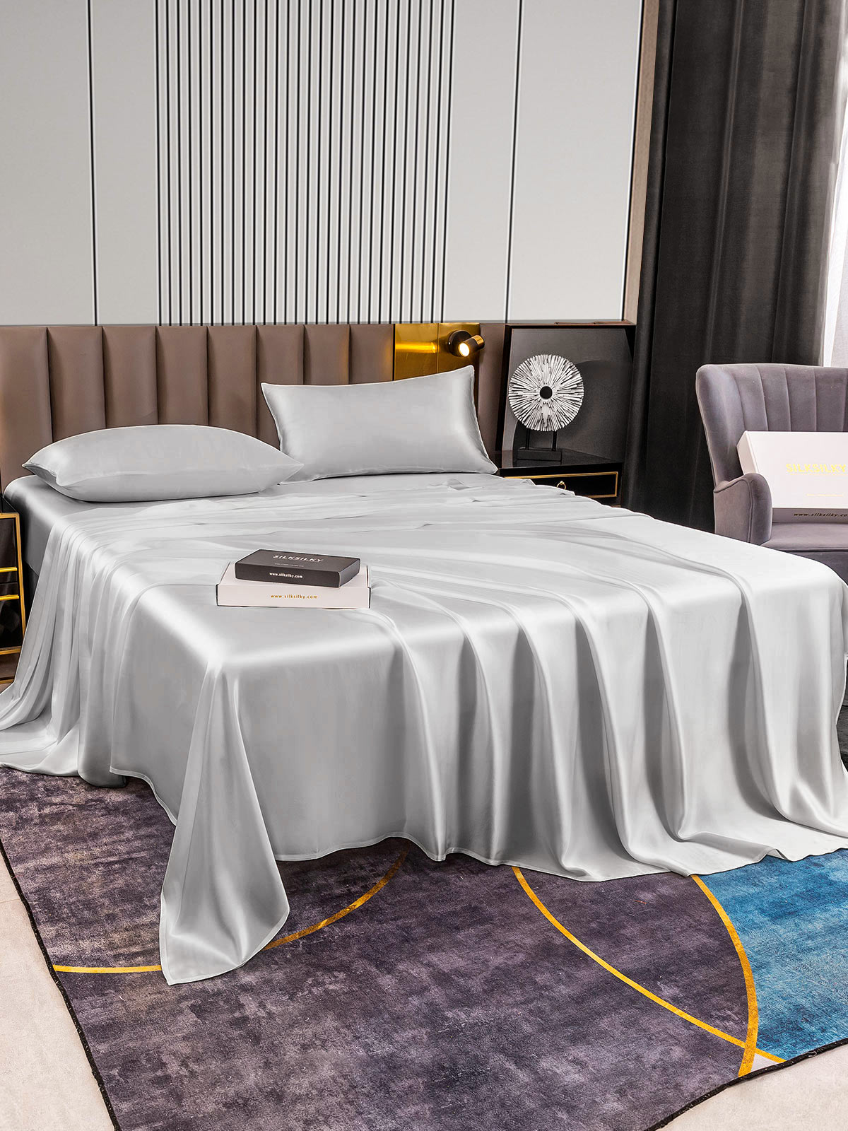 [Sølv] SilkSilky-DK 22Momme Bedding Set 003